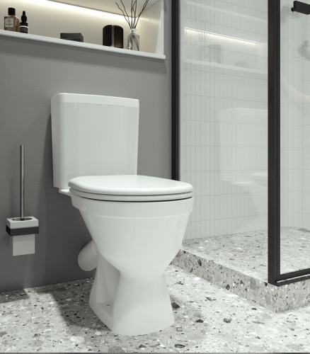 Унитаз-компакт Santek Уно эконом: полипропилен, пластиковый крепеж, softclose