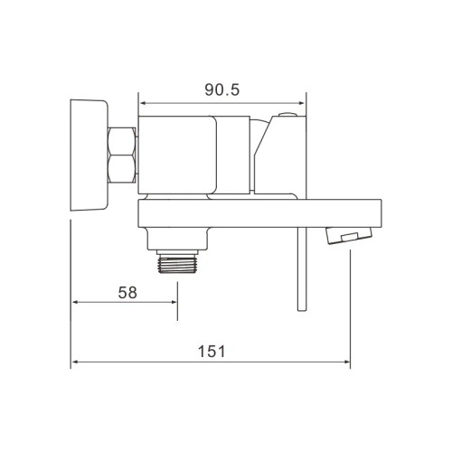 Смеситель для ванны Rose R2802H, черный