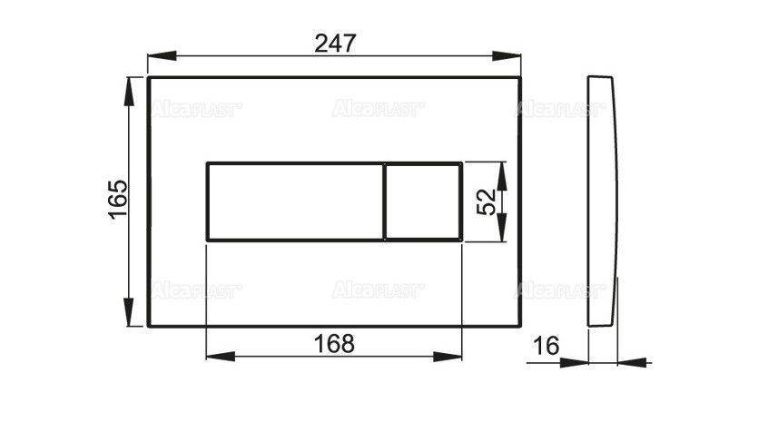 Кнопка смыва alcadrain 24.7х1.6х16.5 для инсталляции, пластик, цвет Белый (M370)