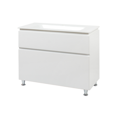 Комплект в ванную Ceruttispa тумба Романья white 100 с умывальником "Амалфи"