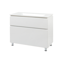 Комплект в ванную Ceruttispa тумба Романья white 100 с умывальником "Амалфи"