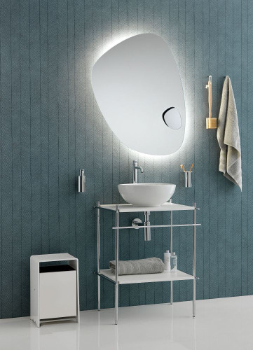 Stil Haus Hashi, настенная металлическая консоль с деревянной полкой, цвет хром