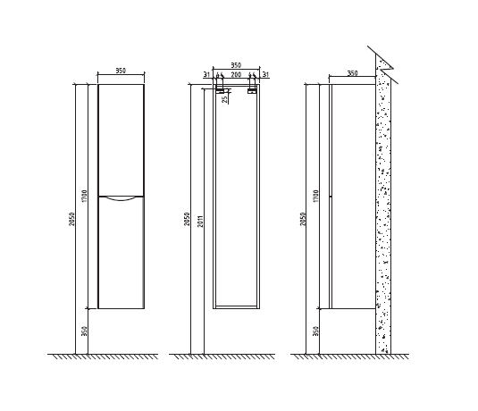 Шкаф подвесной BelBagno ANCONA-N-1700-2A-SC-WO-R Rovere Bianco