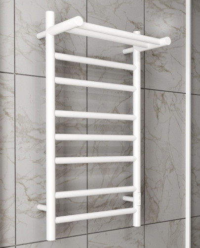 Полотенцесушитель электрический с полочкой (лесенка) Bauedge Stil Shelf DB-0019, 40x80 см