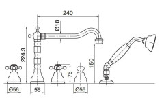 Смеситель на борт ванны Bugnatese Revival 480