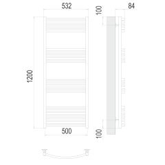 Полотенцесушитель TERMINUS Стандарт Классик П22 500х1200 NEW