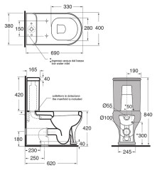 Унитаз Azzurra Charme CHA100/MBP