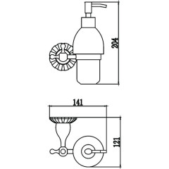 Дозатор для жидкого мыла с настенным держателем Savol S-08931C бронза