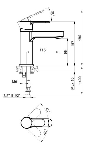Смеситель для раковины AZARIO TEVIS, хром (AZ-15494501)