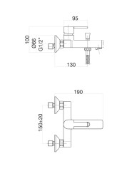Смеситель для ванны Fiore KALOS 76CR7451, хром