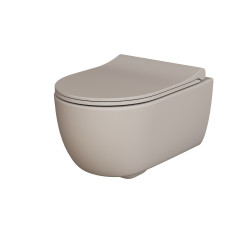 Унитаз Abner 103T20401R (545*360*330) МАТОВЫЙ БЕЖЕВЫЙ подвесной БЕЗОБОДКОВЫЙ с тонкой крышкой