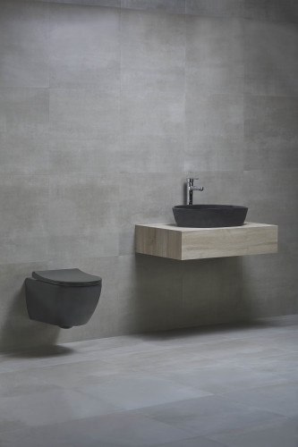 Унитаз подвесной beWash Bogen безободковый с сиденьем микролифт черный матовый 88303270 + EVB6387