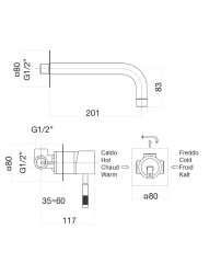 Смеситель для раковины Fiore XENON 44CR5227, хром