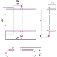 Электрический полотенцесушитель Сунержа Фурор 600x700
