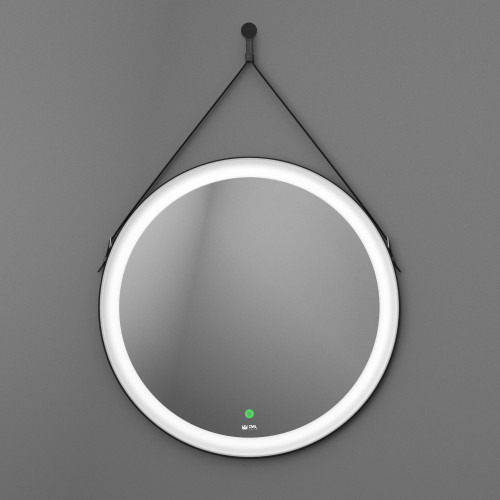 Зеркало OWL 1975 Viken Black с LED подсветкой, D650