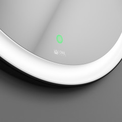 Зеркало OWL 1975 Viken Black с LED подсветкой, D650