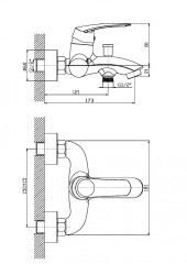 Смеситель для ванны Orange Alfi M18-100cr