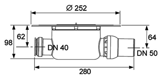 Сифон для душевого трапа Tece Drainpoint S DN50 3601500 горизонтальный
