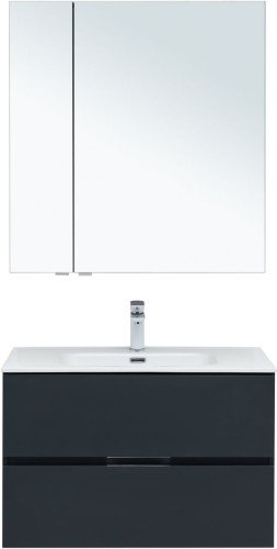 Мебель для ванной Aquanet Алвита New 80 2 ящика, антрацит