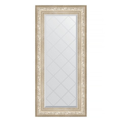 Зеркало настенное с гравировкой EVOFORM в багетной раме виньетка серебро, 60х130 см, BY 4082