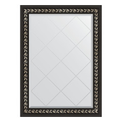 Зеркало настенное с гравировкой EVOFORM в багетной раме чёрный ардеко, 75х102 см, BY 4182