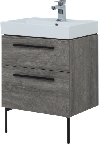 Тумба с раковиной Aquanet Nova 60 дуб рошелье (2 ящика)