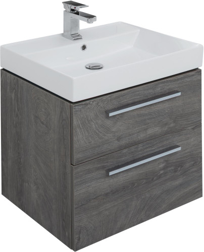 Тумба с раковиной Aquanet Nova 60 дуб рошелье (2 ящика)