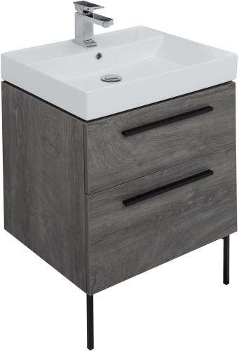 Тумба с раковиной Aquanet Nova 60 дуб рошелье (2 ящика)