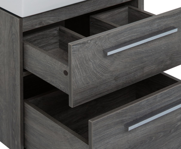 Тумба с раковиной Aquanet Nova 60 дуб рошелье (2 ящика)