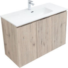 Тумба с раковиной Aquanet Алвита New 100 3 дверцы, дуб веллингтон белый