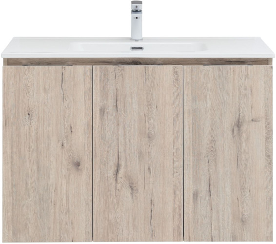Тумба с раковиной Aquanet Алвита New 100 3 дверцы, дуб веллингтон белый