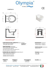 Olympia Impero Style, подвесное биде c крепежом, 53x39 см, цвет белый глянцевый