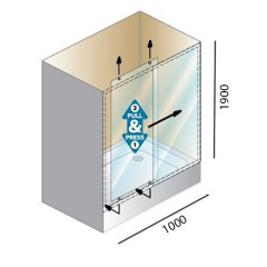 Душевая дверь в нишу Kolpa San Q line TV/2D 100
