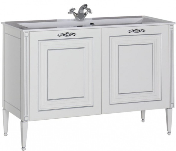 Тумба под раковину Aquanet Паола 120 белый/серебро