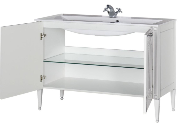 Тумба под раковину Aquanet Паола 120 белый/серебро