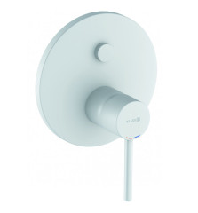 Смеситель для ванны и душа KLUDI BOZZ WHITE встраиваемый, внешняя часть с автоматическим переключателем воды PUSH&amp;SWITCH, белый матовый (386595376)