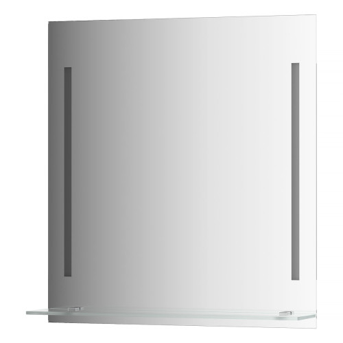 Зеркало настенное c полочкой и 2-мя встроенными LED-светильниками Ledline-S EVOFORM 70x75 см, BY 2163