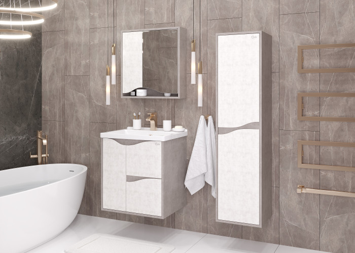 Пенал подвесной Onika Брендон 35.10 Универсальный, Камень светлый (403565)