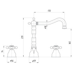 Смеситель для раковины Migliore Revival ML.REV-412