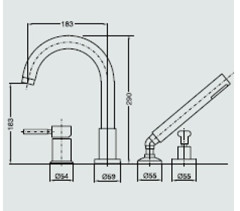 Смеситель на борт ванны Bugnatese Sirio 6755