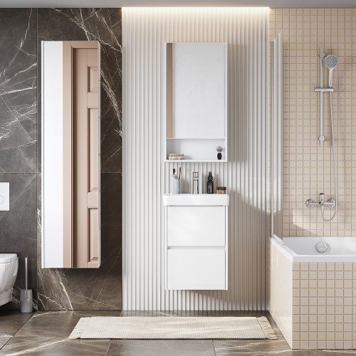 Тумба под раковину Aquaton Сканди 45 432x510x427 подвесная, белая (1A251601SD010)