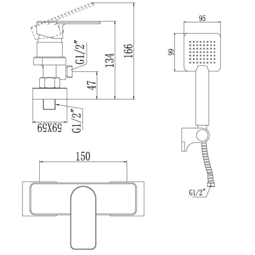 Смеситель для душа Savol S-600705 хром