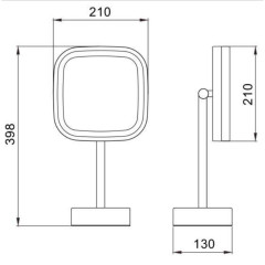 Зеркало настольное с увеличением 5х JAVA S-M331W белый