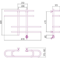 Электрический полотенцесушитель Сунержа Фурор 600x900