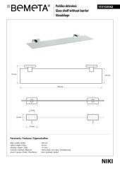 Полка стеклянная Bemeta Niki 153102042
