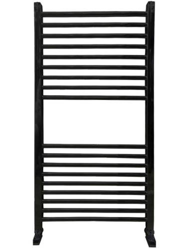 Полотенцесушитель Ника MODERN ЛМ-2 100/50 RAL9005 черный матовый с вентилями (комплект люкс)