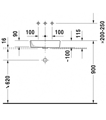 Раковина накладная Duravit Starck без перелива, белая (2321440000)