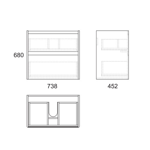 Тумба OWL 1975 Malaren 80, 2 ящика, белая