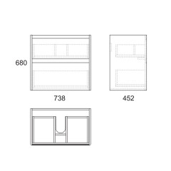 Тумба OWL 1975 Malaren 80, 2 ящика, белая