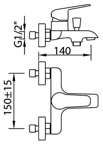Смеситель для ванны Clever Start Elegance 60179